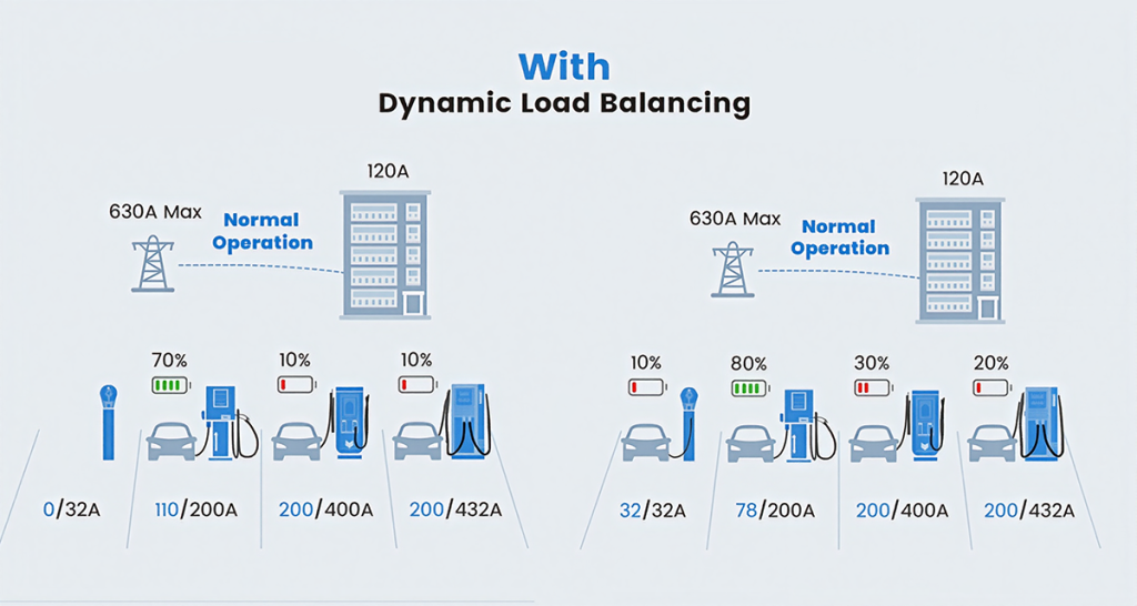 dynamic load management dc fast charger